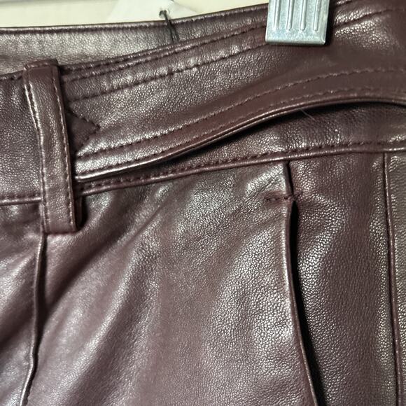 VINCE Burgundy Lamb Leather pant front seam sz 0 See measurements 29 X26 lined - Picture 6 of 16